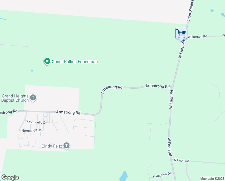 map of restaurants, bars, coffee shops, grocery stores, and more near 1940 Armstrong Road in Fairborn