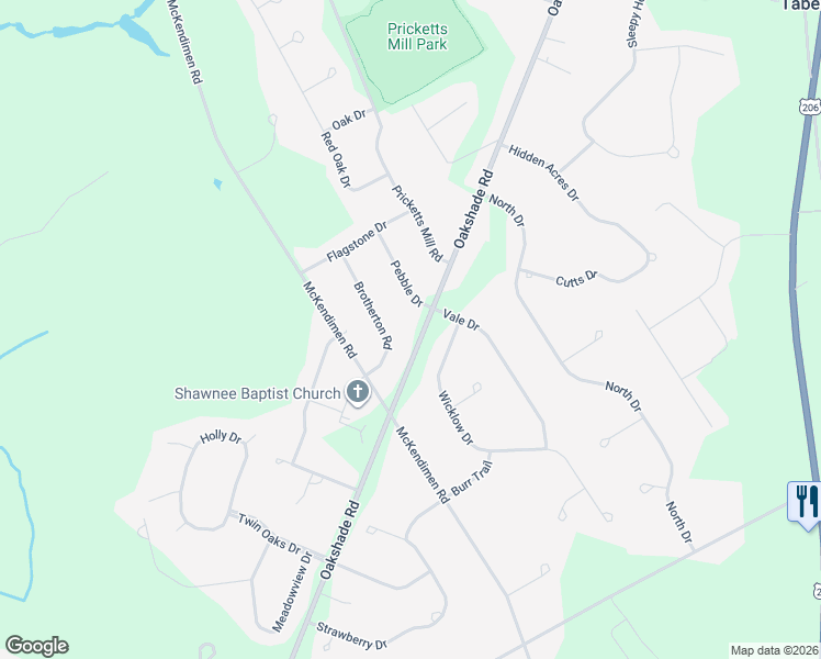 map of restaurants, bars, coffee shops, grocery stores, and more near 10 Brotherton Road in Shamong