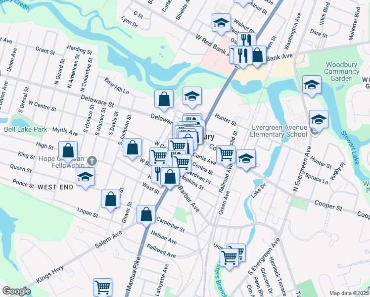 map of restaurants, bars, coffee shops, grocery stores, and more near in 