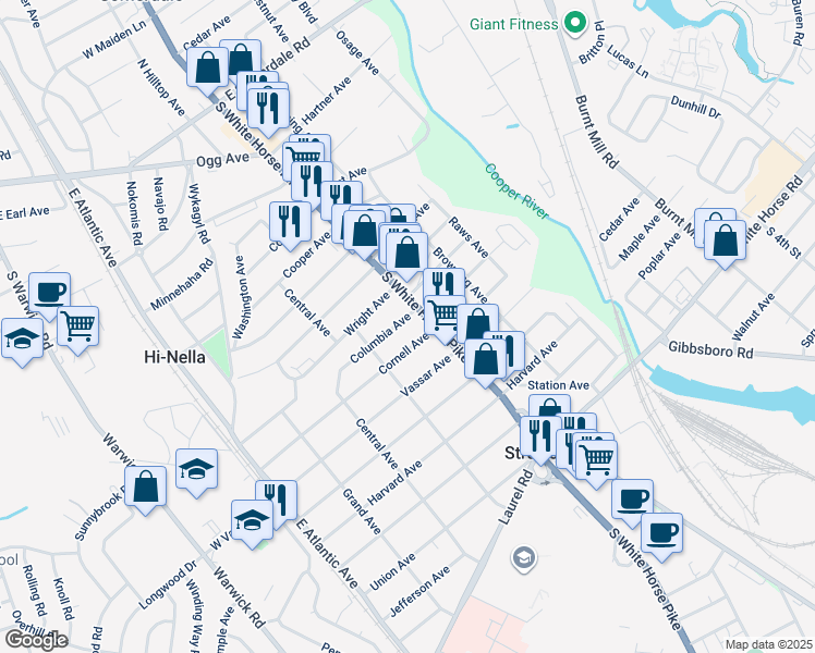 map of restaurants, bars, coffee shops, grocery stores, and more near 11 Cornell Avenue in Stratford