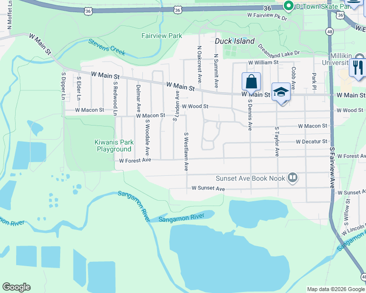 map of restaurants, bars, coffee shops, grocery stores, and more near 2034 West Forest Avenue in Decatur