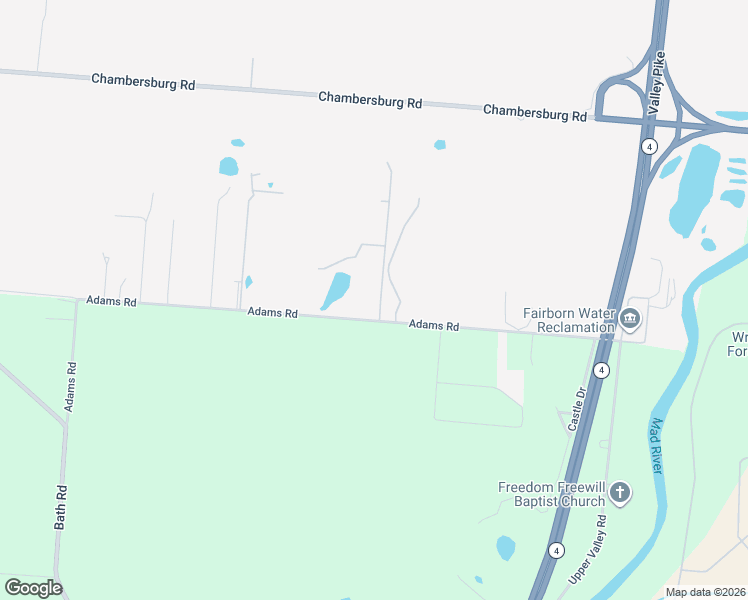 map of restaurants, bars, coffee shops, grocery stores, and more near 9055 Adams Road in Dayton