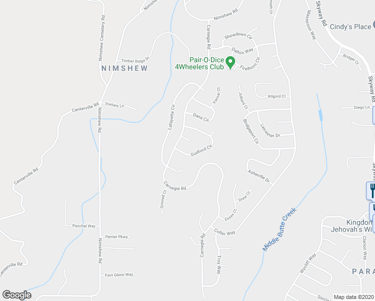 map of restaurants, bars, coffee shops, grocery stores, and more near 6069 Guilford Circle in Magalia