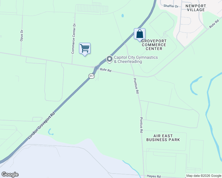 map of restaurants, bars, coffee shops, grocery stores, and more near 3533 Rohr Road in Groveport