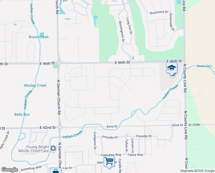 map of restaurants, bars, coffee shops, grocery stores, and more near 4452 Nokes Place in Indianapolis