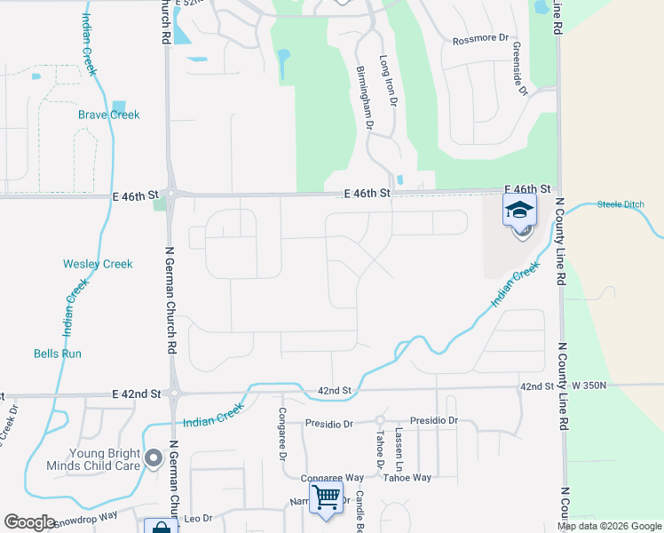 map of restaurants, bars, coffee shops, grocery stores, and more near 4452 Nokes Place in Indianapolis