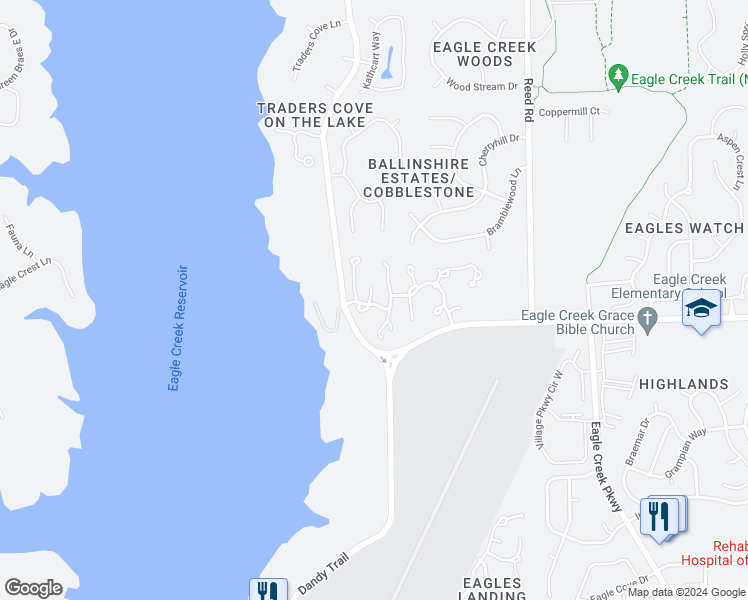 map of restaurants, bars, coffee shops, grocery stores, and more near 4691 Shireton Court in Indianapolis