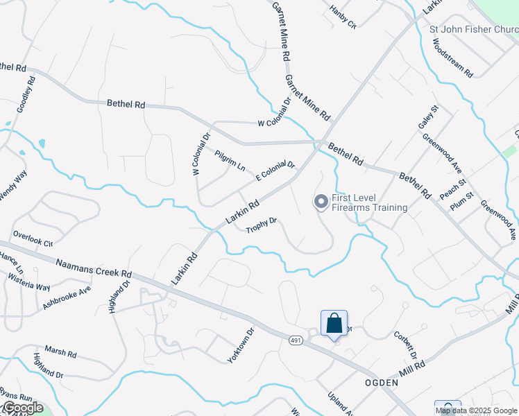map of restaurants, bars, coffee shops, grocery stores, and more near 2531 Larkin Road in Boothwyn