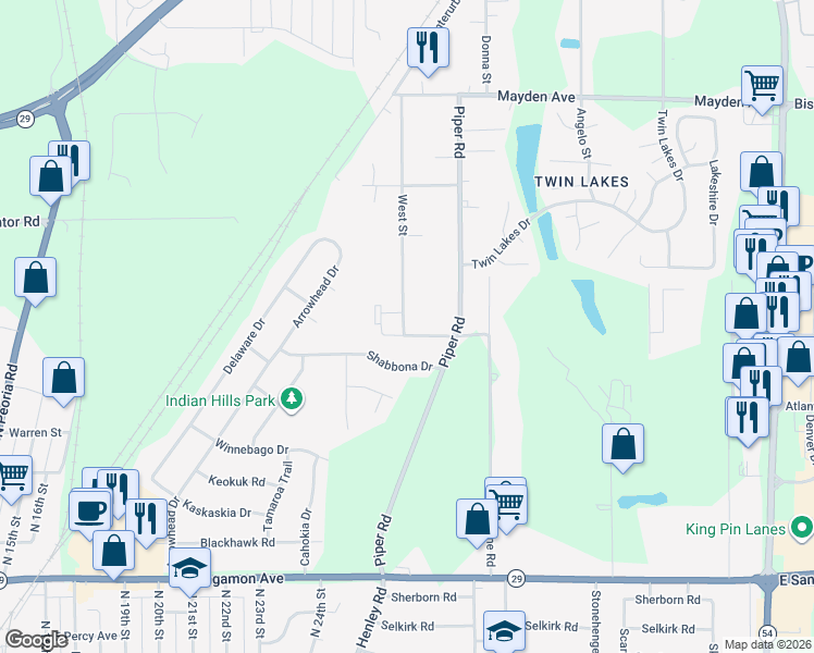 map of restaurants, bars, coffee shops, grocery stores, and more near 101 Neil Road in Springfield