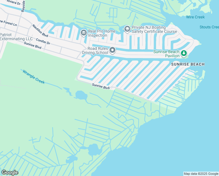 map of restaurants, bars, coffee shops, grocery stores, and more near 857 Sunrise Boulevard in Forked River