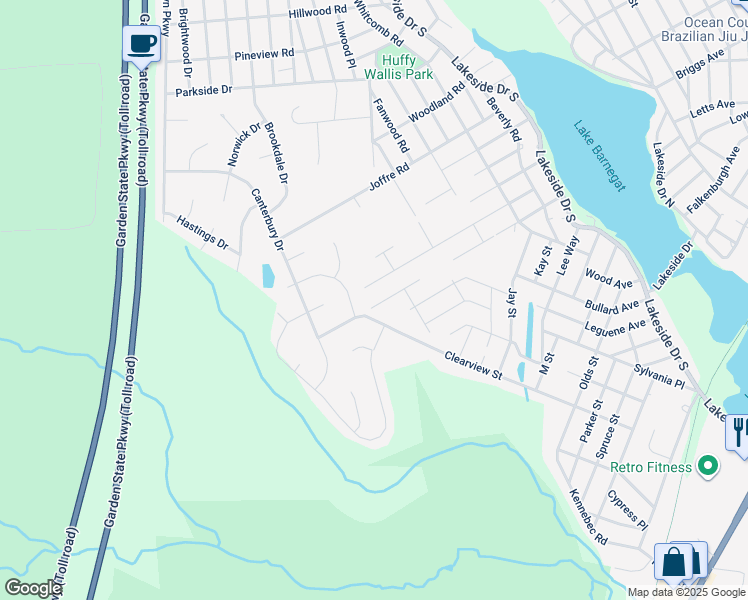 map of restaurants, bars, coffee shops, grocery stores, and more near 1488 Earie Way in Forked River