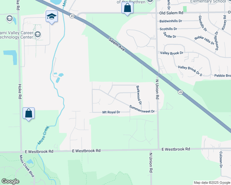 map of restaurants, bars, coffee shops, grocery stores, and more near 5896 Coralberry Drive in Clayton
