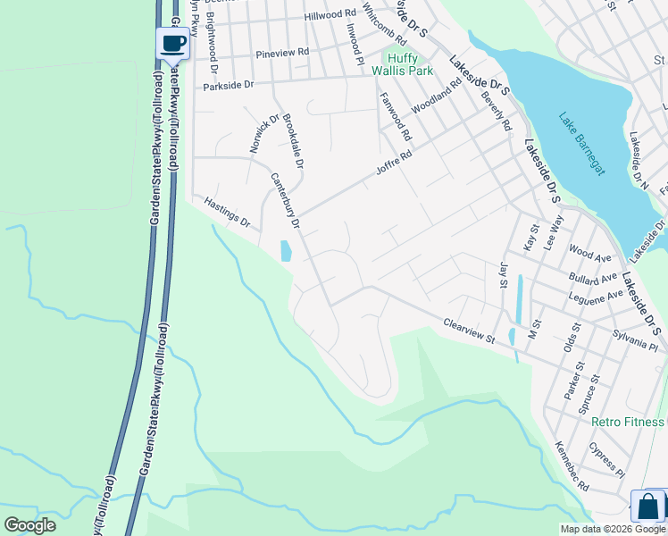 map of restaurants, bars, coffee shops, grocery stores, and more near 5 Sheffield Place in Lacey Township