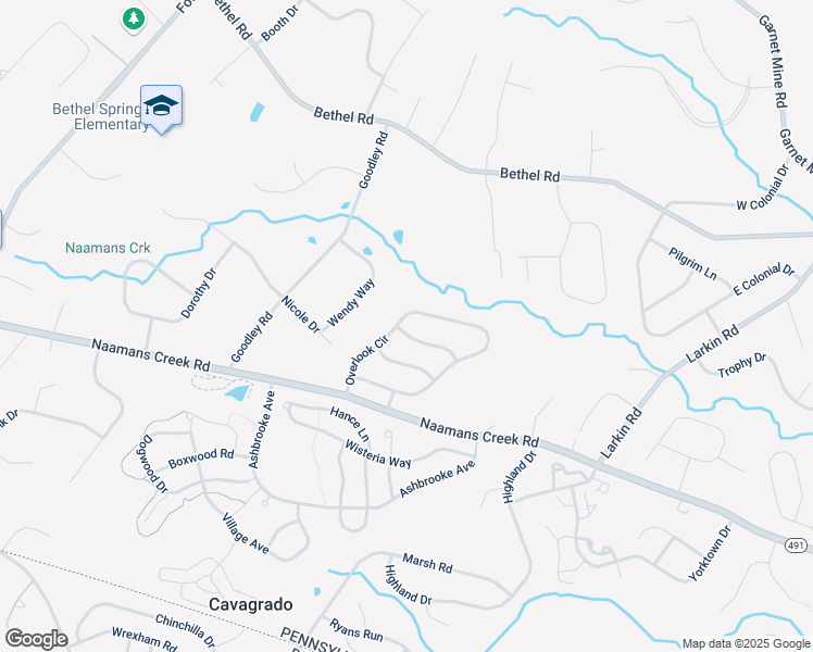 map of restaurants, bars, coffee shops, grocery stores, and more near 1 Forrest Hill Drive in Garnet Valley