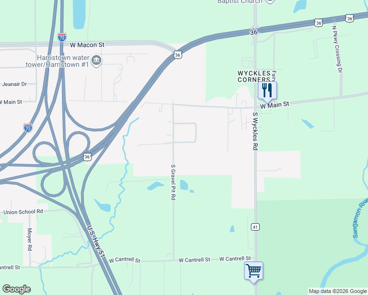 map of restaurants, bars, coffee shops, grocery stores, and more near 278-418 South Gravel Pit Road in Decatur