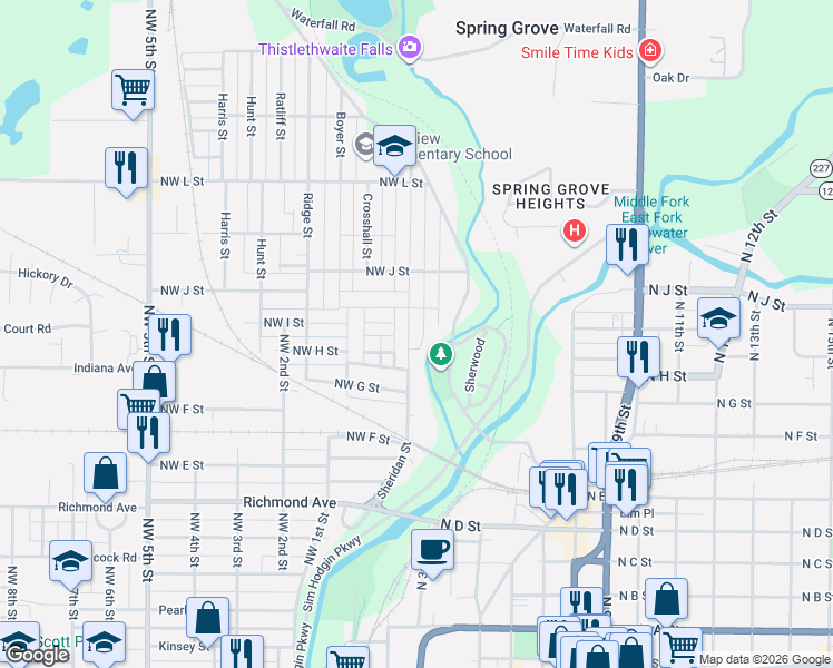 map of restaurants, bars, coffee shops, grocery stores, and more near 952 Butler Street in Richmond