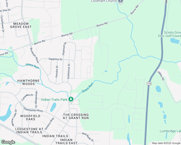 map of restaurants, bars, coffee shops, grocery stores, and more near 1379 Borror Road in Grove City