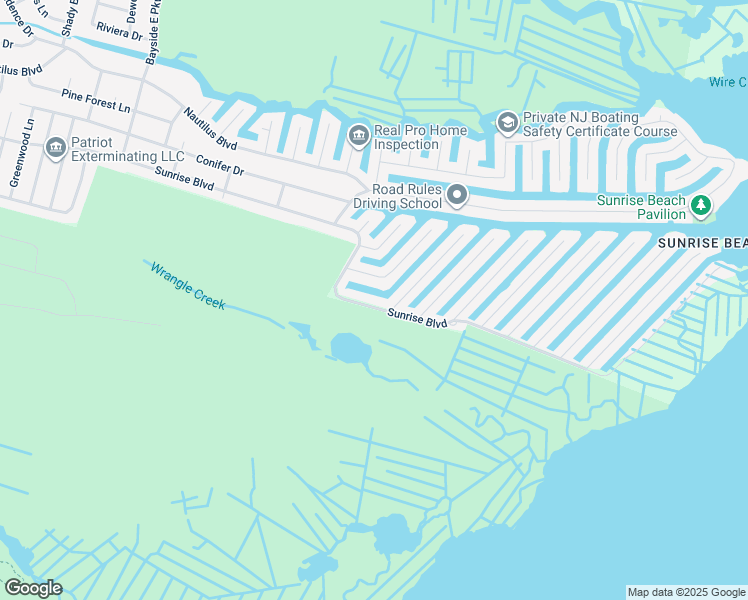 map of restaurants, bars, coffee shops, grocery stores, and more near 844 Sunrise Boulevard in Lacey Township
