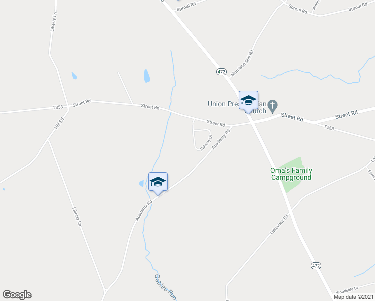 map of restaurants, bars, coffee shops, grocery stores, and more near 42 Railway Drive in Kirkwood
