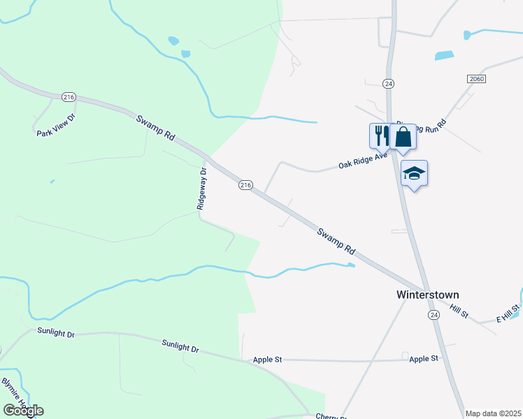 map of restaurants, bars, coffee shops, grocery stores, and more near 5380 Swamp Road in Felton