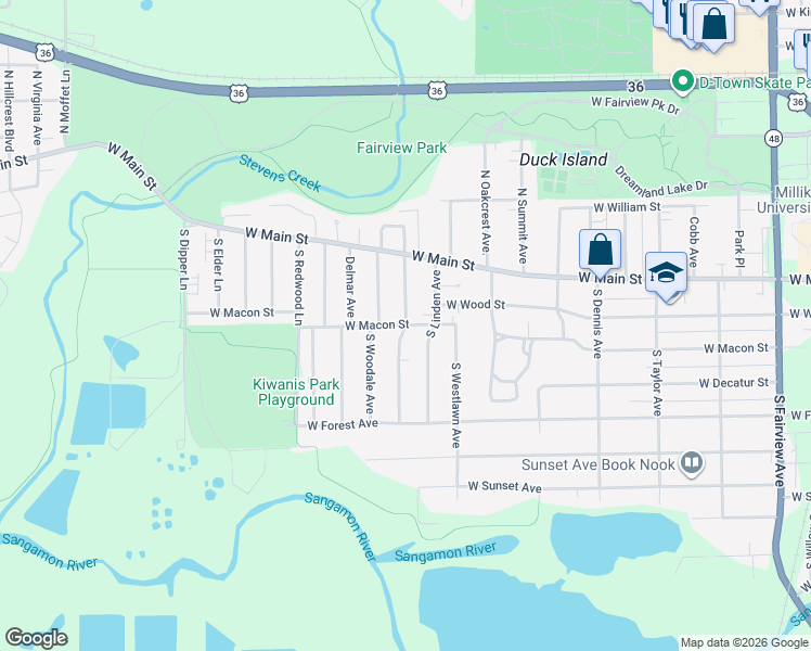 map of restaurants, bars, coffee shops, grocery stores, and more near 230 South Glencoe Avenue in Decatur