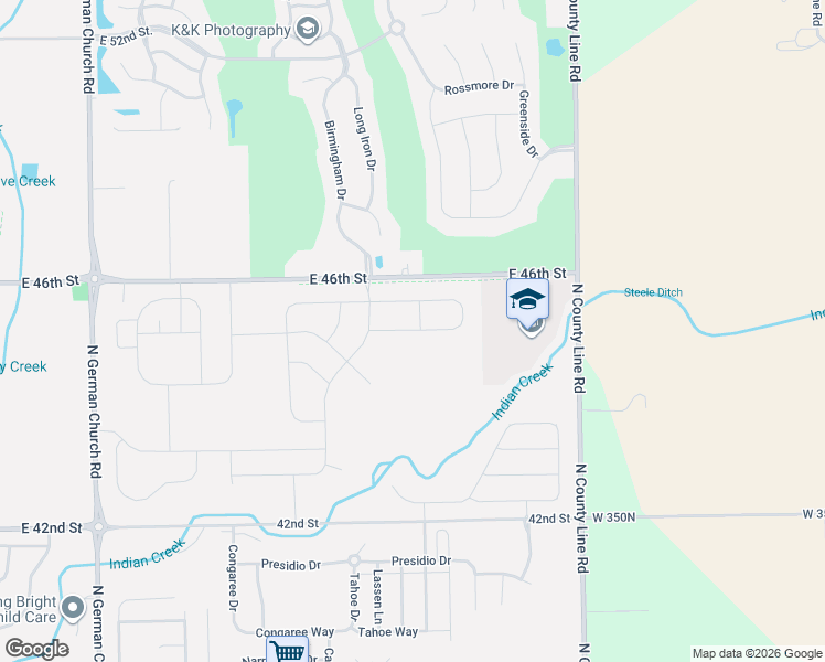map of restaurants, bars, coffee shops, grocery stores, and more near 4552 North Carroll Road in Indianapolis