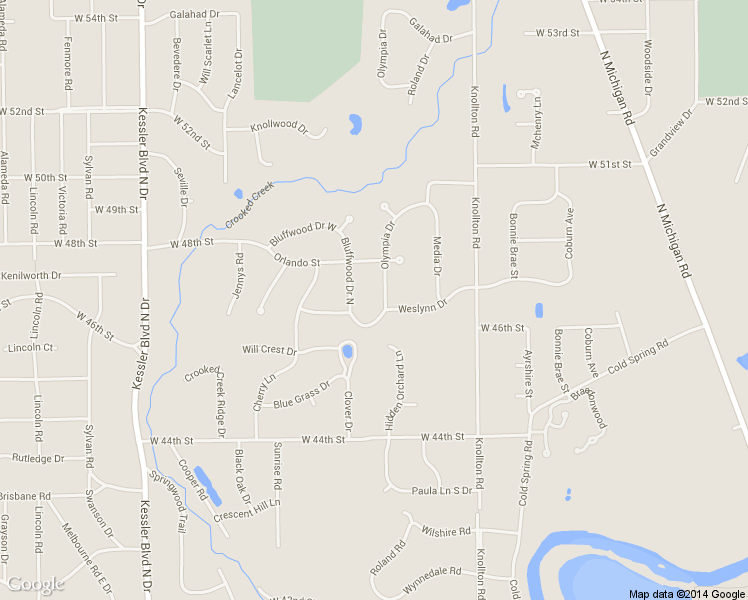 map of restaurants, bars, coffee shops, grocery stores, and more near 4904 Olympia Drive in Indianapolis