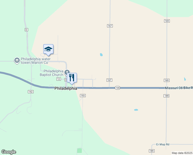 map of restaurants, bars, coffee shops, grocery stores, and more near 2975 County Road 17 in Philadelphia