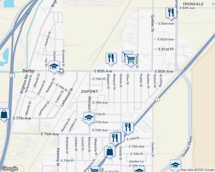 map of restaurants, bars, coffee shops, grocery stores, and more near in Derby