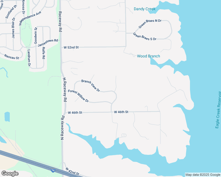 map of restaurants, bars, coffee shops, grocery stores, and more near 8914 Branch View Drive in Indianapolis