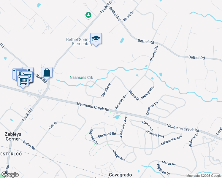 map of restaurants, bars, coffee shops, grocery stores, and more near 3454 Dorothy Drive in Garnet Valley