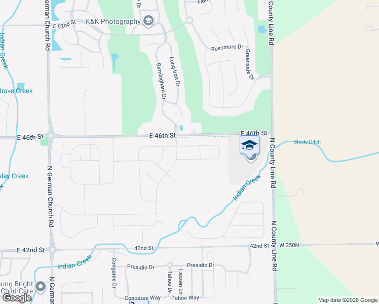map of restaurants, bars, coffee shops, grocery stores, and more near 4552 North Carroll Road in Indianapolis