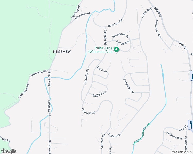 map of restaurants, bars, coffee shops, grocery stores, and more near 6070 Dana Circle in Magalia