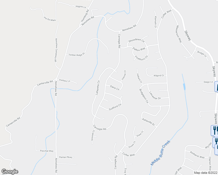 map of restaurants, bars, coffee shops, grocery stores, and more near 6070 Dana Circle in Magalia