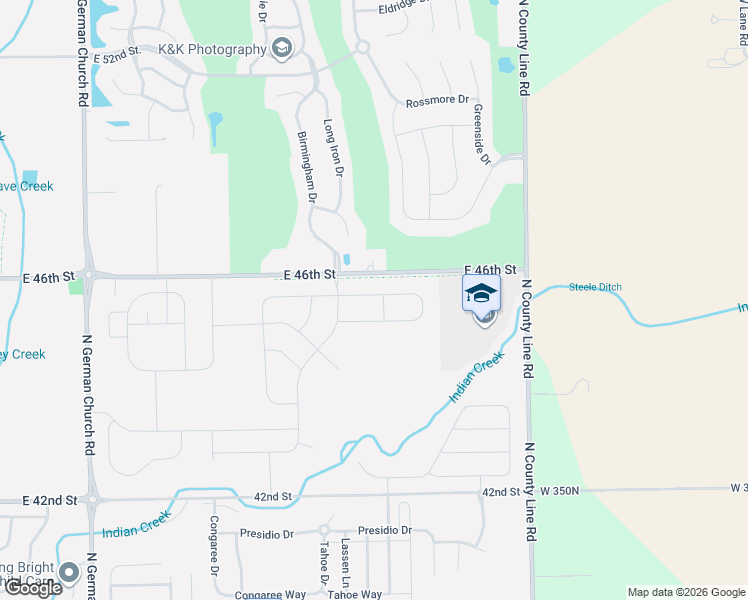 map of restaurants, bars, coffee shops, grocery stores, and more near 4552 North Carroll Road in Indianapolis