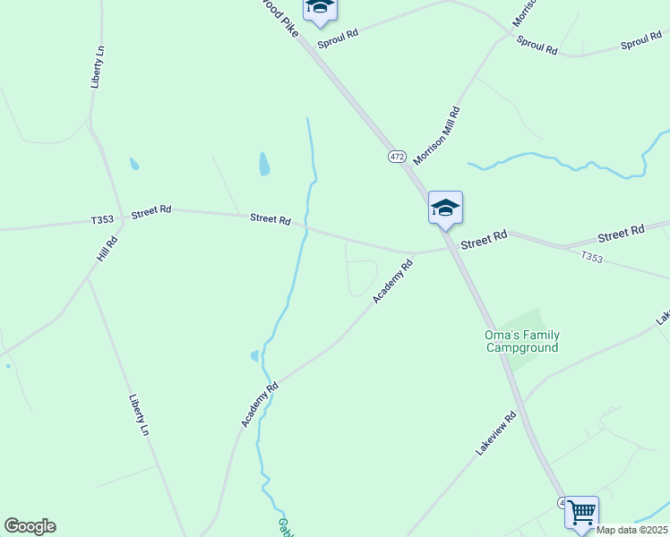 map of restaurants, bars, coffee shops, grocery stores, and more near 22 Railway Drive in Kirkwood