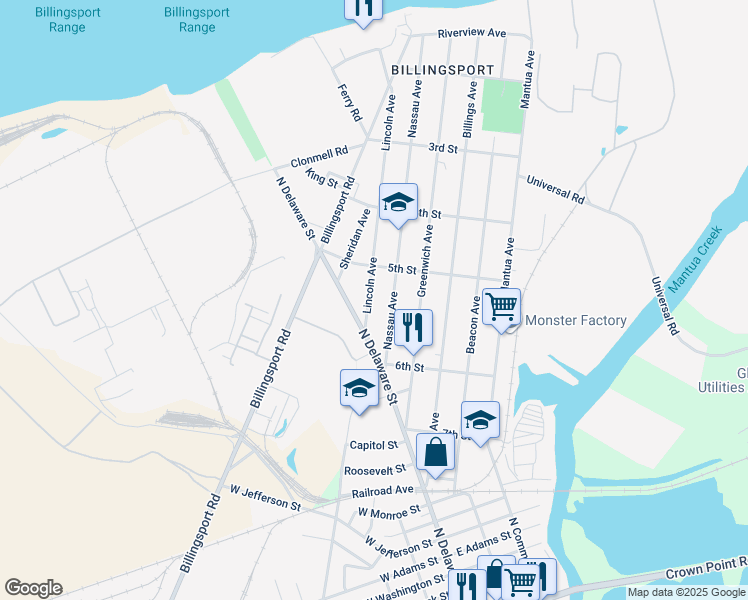 map of restaurants, bars, coffee shops, grocery stores, and more near 529 Lincoln Avenue in Paulsboro