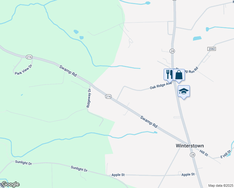 map of restaurants, bars, coffee shops, grocery stores, and more near 11316 Oak Ridge Avenue in Felton