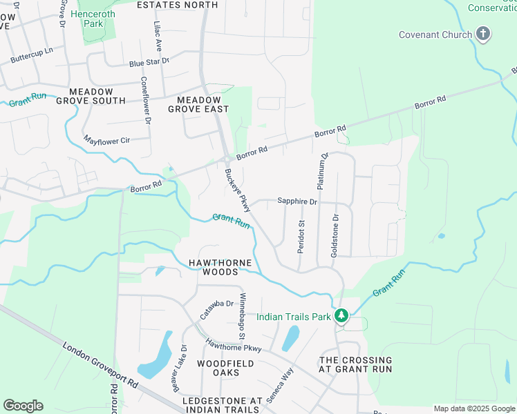 map of restaurants, bars, coffee shops, grocery stores, and more near 1670 Sapphire Drive in Grove City