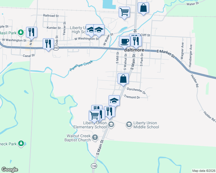 map of restaurants, bars, coffee shops, grocery stores, and more near 313 West Elmwood Avenue in Baltimore