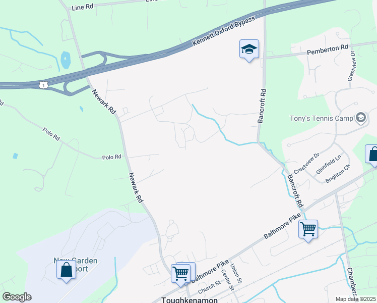map of restaurants, bars, coffee shops, grocery stores, and more near in Toughkenamon