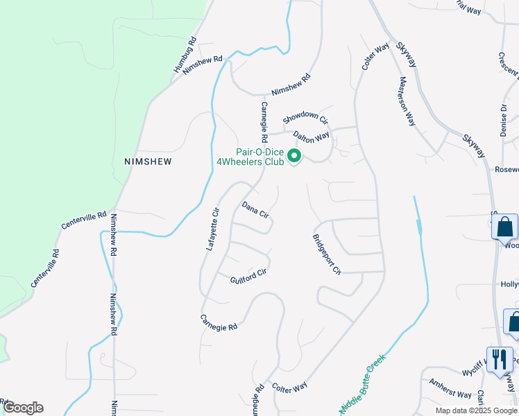 map of restaurants, bars, coffee shops, grocery stores, and more near 6122 Dana Circle in Magalia