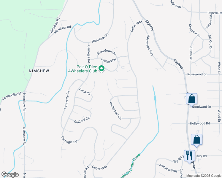 map of restaurants, bars, coffee shops, grocery stores, and more near 14712 Julliard Court in Magalia