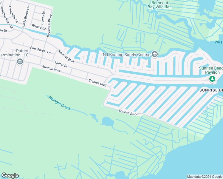 map of restaurants, bars, coffee shops, grocery stores, and more near 804 Sunrise Boulevard in Lacey Township