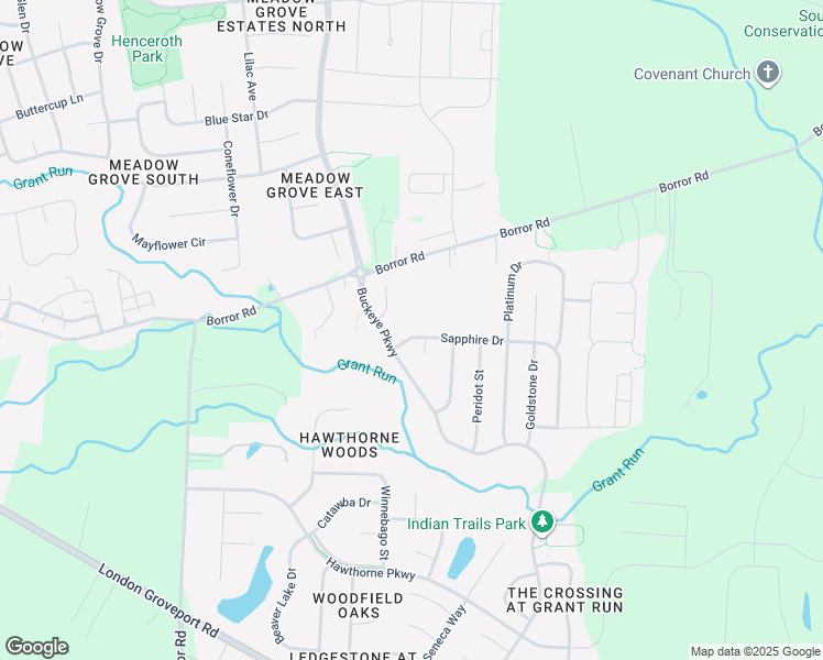 map of restaurants, bars, coffee shops, grocery stores, and more near 1670 Sapphire Drive in Grove City