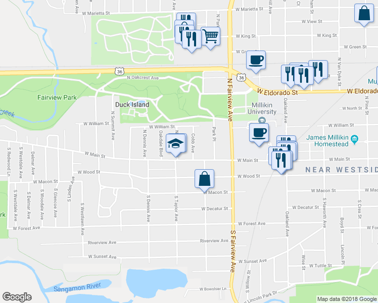 map of restaurants, bars, coffee shops, grocery stores, and more near 133 Cobb Avenue in Decatur