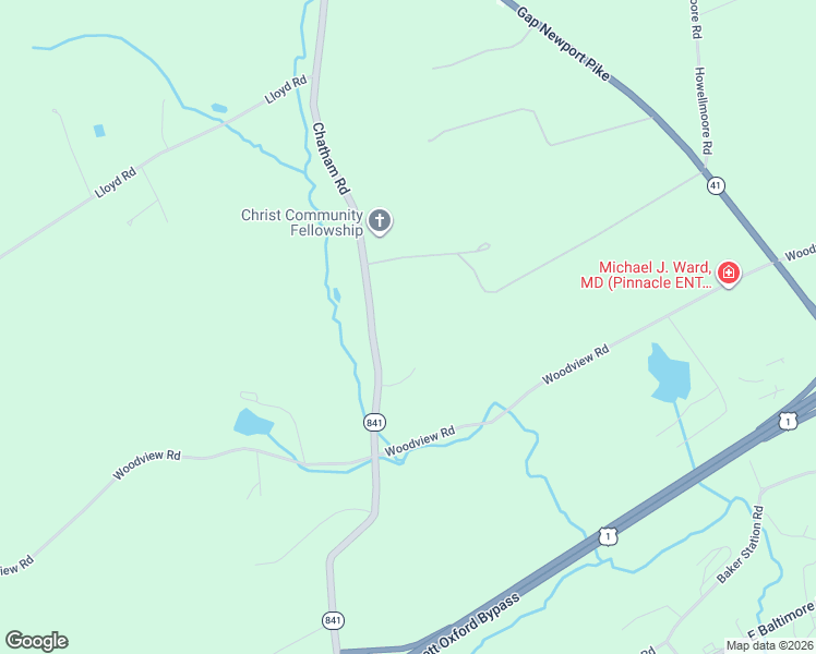 map of restaurants, bars, coffee shops, grocery stores, and more near 318 Chatham Road in West Grove