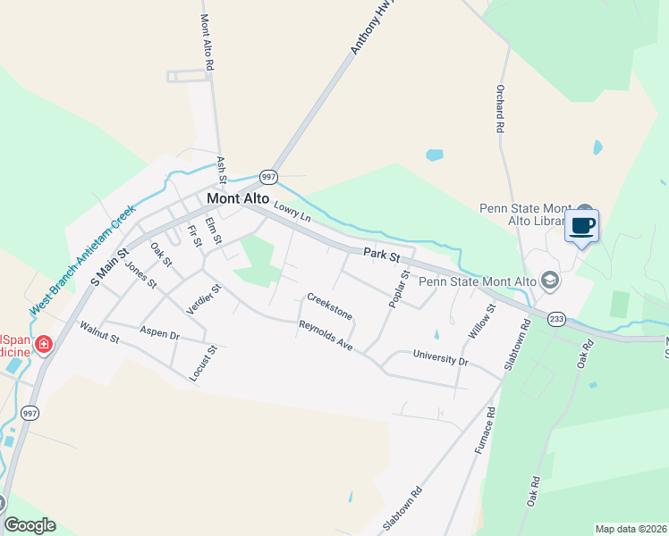 map of restaurants, bars, coffee shops, grocery stores, and more near in Mont Alto