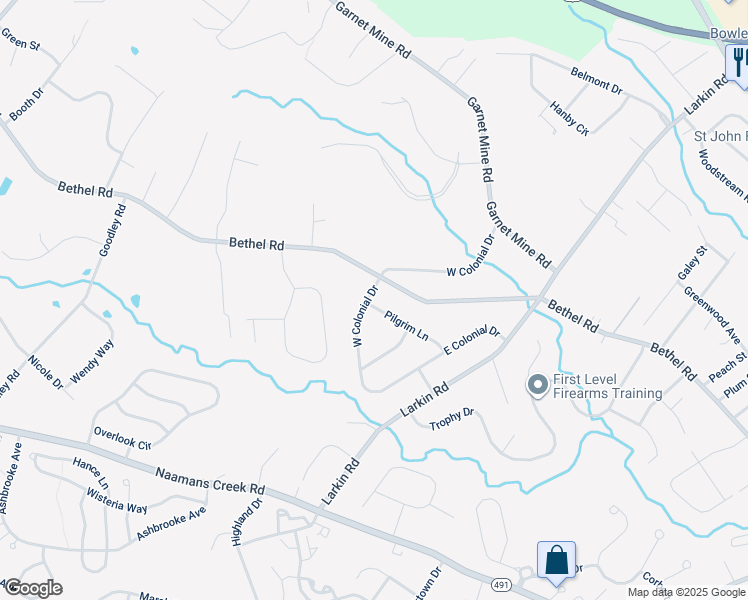map of restaurants, bars, coffee shops, grocery stores, and more near 4540 Pilgrim Lane in Upper Chichester