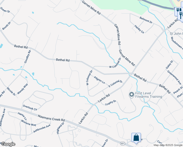 map of restaurants, bars, coffee shops, grocery stores, and more near 4540 Pilgrim Lane in Upper Chichester